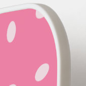 ピンク淡い色のの水玉模様 ピックルボールラケット (左詳細)