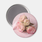 ピンク淡い色のの渦巻磁石のバラ マグネット (正面/裏面)