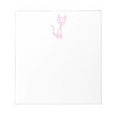 ピンク淡い色のの猫、ウィンキング。 ノートパッド (正面)