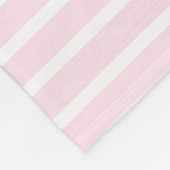 ピンク淡い色のの白ストライプ色 フリースブランケット (角)