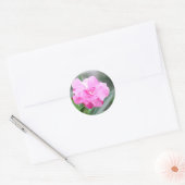 ピンク淡い色のの花 ラウンドシール (封筒)