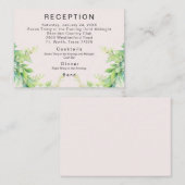 ピンク淡い色のの葉の現金バーウェディングレセプション エンクロージャーカード (正面/裏面)