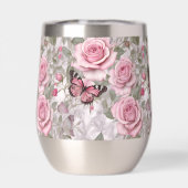 ピンク淡い色のの蝶とバラフローラ (背面)