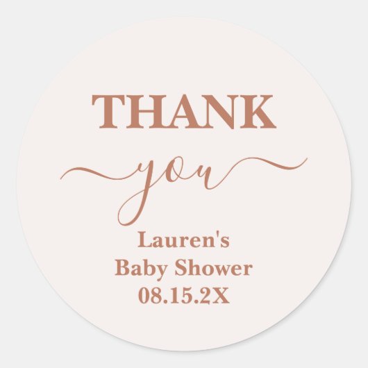 ピンク淡い色のの赤ちゃんシャワー女の子クラシックの丸シール ラウンドシール (正面)