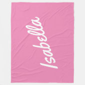 ピンク淡い色のまたは任意のカスタム色あなたの赤ちゃんの女の子の名前 フリースブランケット (正面)