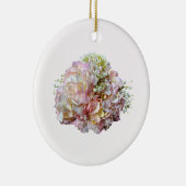 ピンク淡い色のアジサイとベビー息 セラミックオーナメント (右)