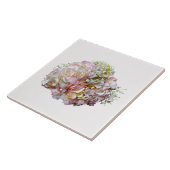 ピンク淡い色のアジサイとベビー息 タイル (側面)