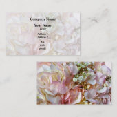 ピンク淡い色のアジサイとベビー息 名刺 (正面/裏面)