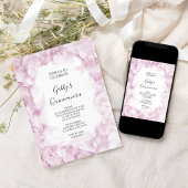 ピンク淡い色のアジサイの水の色キンセアニェラパーティー 招待状