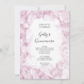 ピンク淡い色のアジサイの水の色キンセアニェラパーティー 招待状 (正面)