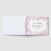 ピンク淡い色のアジサイ花ウォーター結婚カラー ゲストブック (全面)