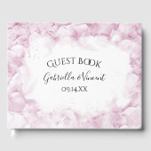 ピンク淡い色のアジサイ花ウォーター結婚カラー ゲストブック (正面)