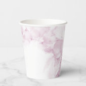 ピンク淡い色のアジサイ花ウォーター結婚カラー 紙コップ (裏面)