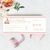 ピンク淡い色のイースターチェックギフト券カード 招待状
