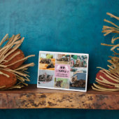 ピンク淡い色のウィングズキャットポーズメモリアル写真コラージュ フォトプラーク (側面)