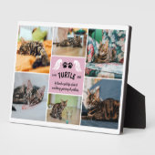 ピンク淡い色のウィングズキャットポーズメモリアル写真コラージュ フォトプラーク (側面)