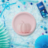 ピンク淡い色のカボチャ紙プレート ペーパープレート (パーティー)