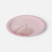 ピンク淡い色のカボチャ紙プレート ペーパープレート (アングル)