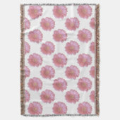 ピンク淡い色のガーベラデイジー スローブランケット (正面縦)