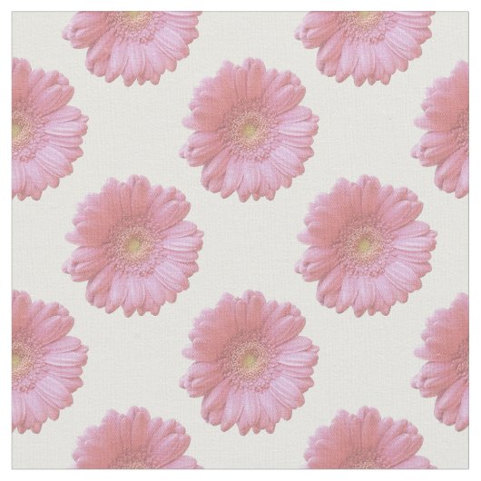 ピンク淡い色のガーベラデイジー ファブリック (クローズアップ)