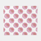 ピンク淡い色のガーベラデイジー フリースブランケット (正面(横))