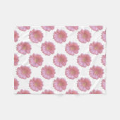 ピンク淡い色のガーベラデイジー フリースブランケット (正面(横))