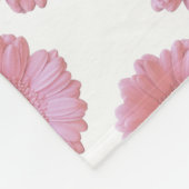 ピンク淡い色のガーベラデイジー フリースブランケット (角)