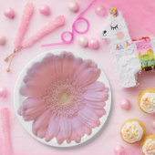 ピンク淡い色のガーベラデイジー ペーパープレート (パーティー)