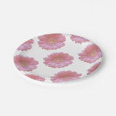 ピンク淡い色のガーベラデイジー ペーパープレート (アングル)