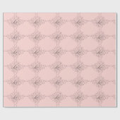 ピンク淡い色のクファンシーが咲いたラヴモダン書道 ラッピングペーパー (フラット)