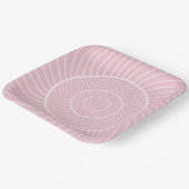 ピンク淡い色のクリームスパイラルカタネイルフィボナッチ配列pa ペーパープレート (傾斜あり)