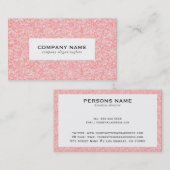 ピンク淡い色のグリッターテクスチャプリント 名刺 (正面/裏面)