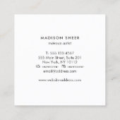 ピンク淡い色のグリッター美しいスタイリストモノグラム スクエア名刺 (裏面)