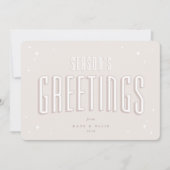 ピンク淡い色のシーズンズグリーティングレトロスターズフラット シーズンカード (正面)