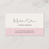 ピンク淡い色のスクリプト 名刺 (裏面)