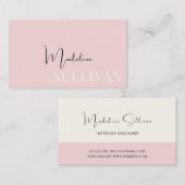 ピンク淡い色のスクリプト 名刺 (正面/裏面)