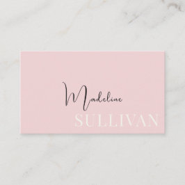 ピンク淡い色のスクリプト 名刺