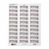 ピンク淡い色のスワールモノグラム差出人住所 ラベル (フルシート)