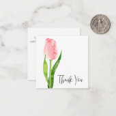 ピンク淡い色のチューリップパーソナライズされたありがとうノートカード ノートカード (正面/裏面インサイチュ)