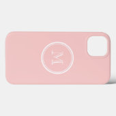 ピンク淡い色のハイエンドカラーモノグラム Case-Mate iPhoneケース (裏面 (横))
