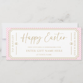 ピンク淡い色のハッピーイースターギフト券カード 招待状