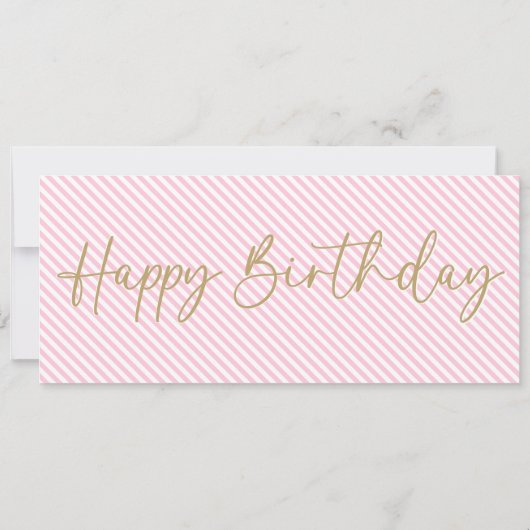 ピンク淡い色のハッピーバースデーギフト券カード 招待状 (裏面)