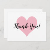 ピンク淡い色のハートありがとう ポストカード (正面/裏面)