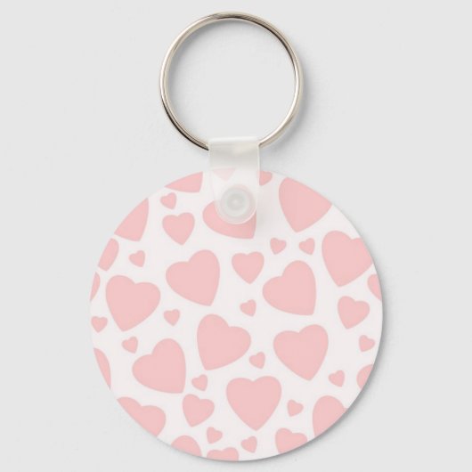 ピンク淡い色のハート キーホルダー (正面)