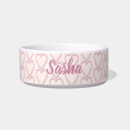 ピンク淡い色のハート ボウル