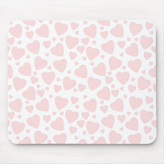 ピンク淡い色のハート マウスパッド (正面)