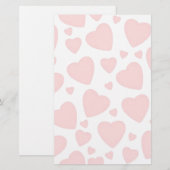 ピンク淡い色のハート 便箋 (正面/裏面)