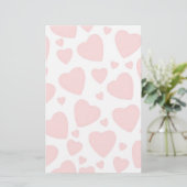 ピンク淡い色のハート 便箋 (スタンド正面)