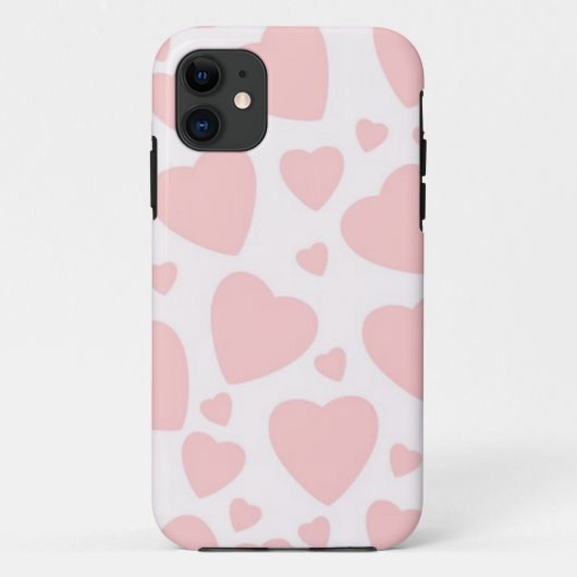 ピンク淡い色のハート Case-Mate iPhoneケース (裏面)