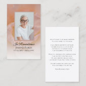 ピンク淡い色のバラ花葬祭記念祈りの言葉 名刺 (正面/裏面)